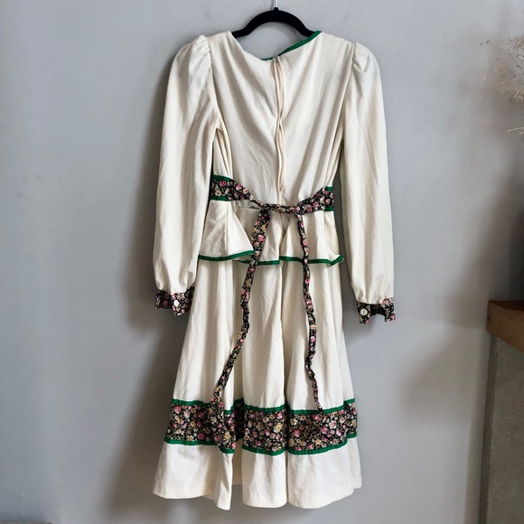 Vintage 1970s Union Made Corset Lace up Prairie Renaissance Style Dress - Picture 5 of 7